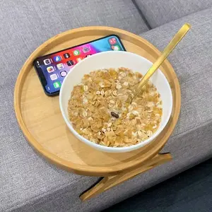 Wooden Sofa Armrest Shelf, Practical TV Snack Rack, Remote Control Coffee Snack Holder, No Food Contact, Ideal for Living Room