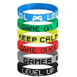 TOOUEE 6PCS Colorful Motivational Silicone Wristbands 1/2" Inspirational Stretch Rubber Bracelets Unisex Birthday Party Favors for Women Men Teens Gifts