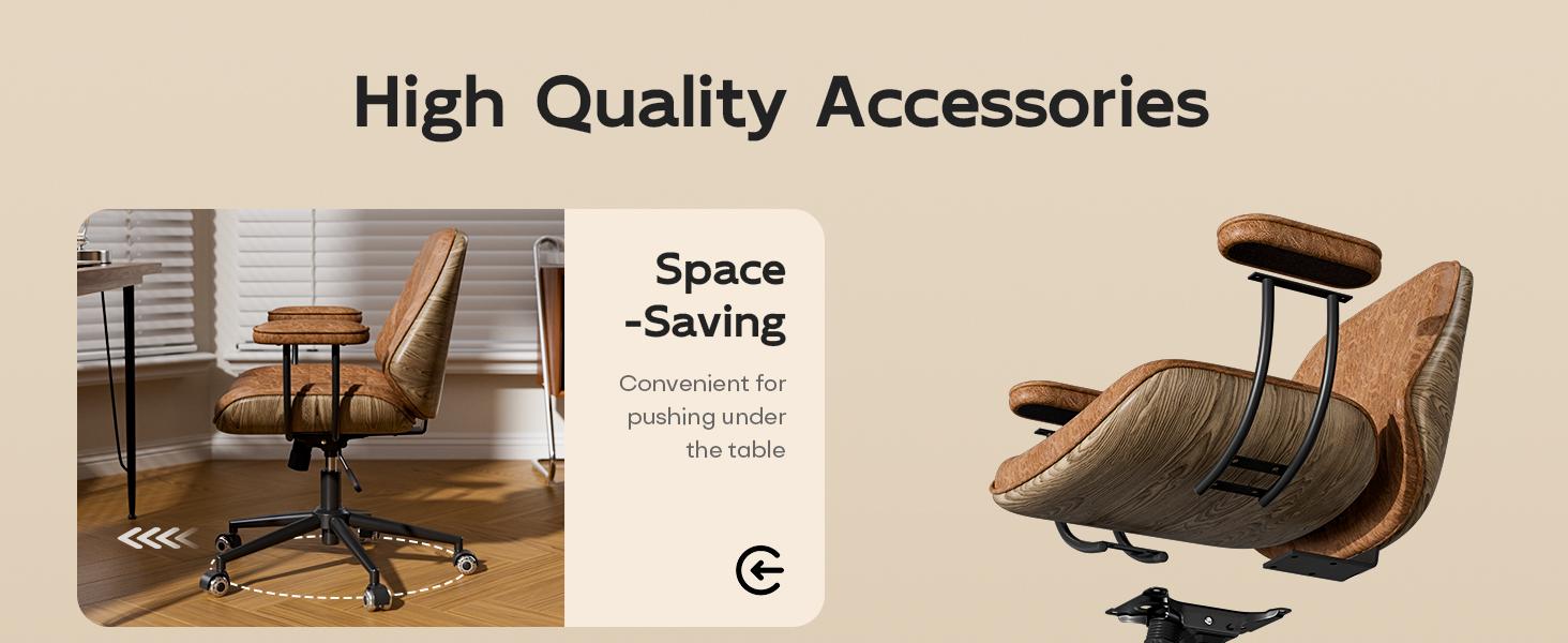 Adjustable Height Ergonomic Office Chair, 330LBS Load Capacity Leather Desk Chair with 90-120° Tilt, 360° Swivel & Silent Wheels, Rolling Computer Chair for Home & Office