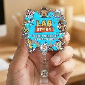 Lab Story 2026 Lab Week Badge Reel, Medical Lab Tech Retractable ID Holder Clip Gift XKA