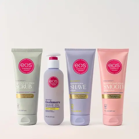 Cashmere Skin Collection Bundle, Vanilla Cashmere Shave Routine 4-Piece Set, Scrub, Shave, Moisturize