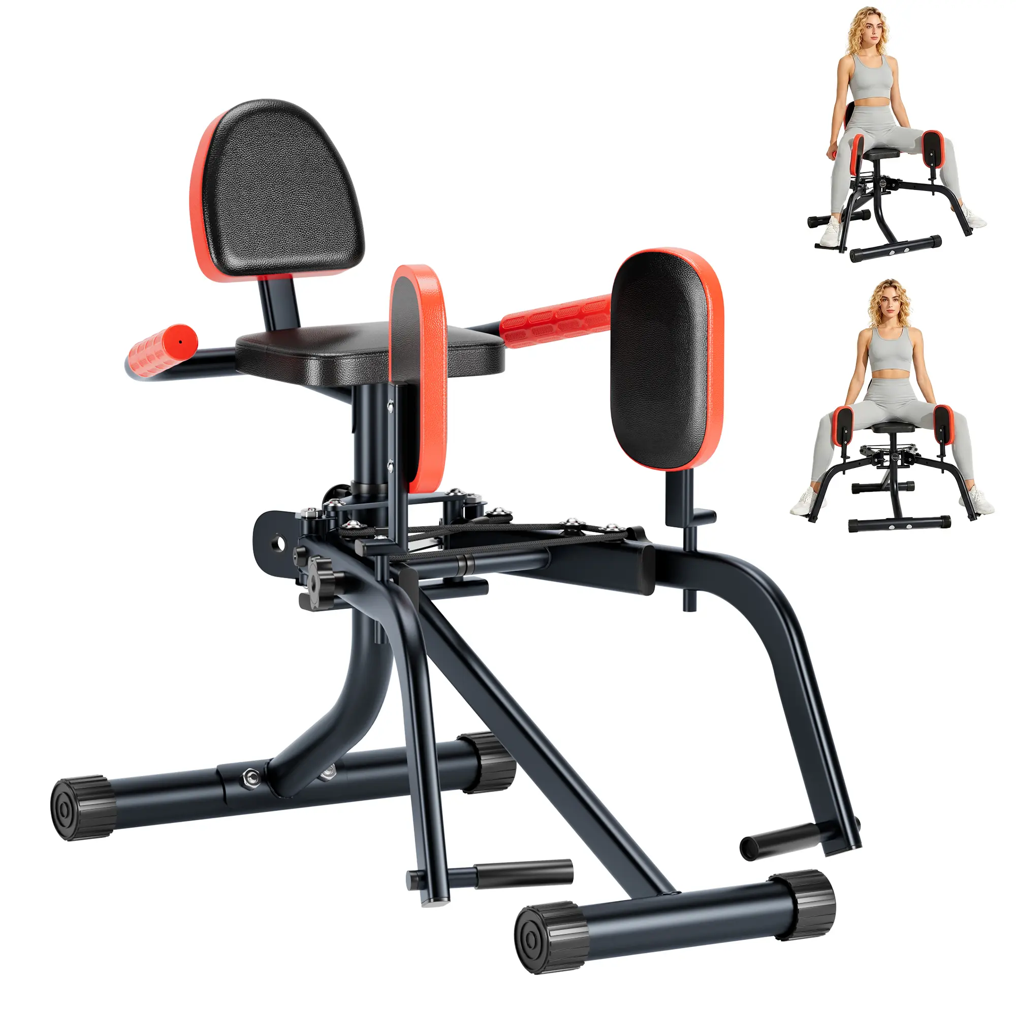 Soges Glute Trainer Machine with 3-Level Resistance 9-45 LBS, Hip Thrust Bench Adjustable Seat Height, Leg Abductor Workout Equipment 160°, Booty Builder for Home Gym, Inner Thigh Exercise Machine, Strength Training Equipment