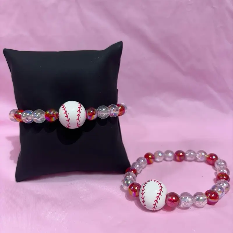 Baseball beaded bracelet
