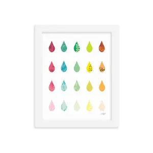 Raindrops Collage - Framed Matte Print
