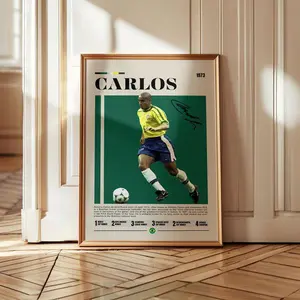 Carlos Brazilian Soccer Player Poster - Vintage Style Sports Wall Art For Football Fans