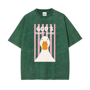 God's Silliest Goose Christian Unisex Washed T-Shirt – Faith-Inspired Style
