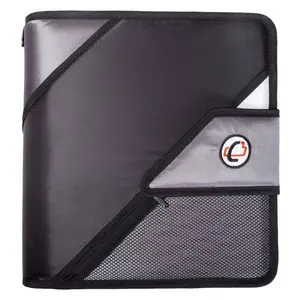 Case-it The Open Tab Velcro Opening Binder - 5 Color Tab Expanding File Folder - Multiple Pockets - 400 Sheet Capacity - Black