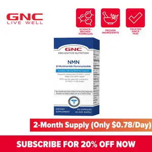 GNC Preventive Nutrition NMN, NAD+ Booster for Cellular Energy & DNA Repair, Anti-Aging, 60 Capsules