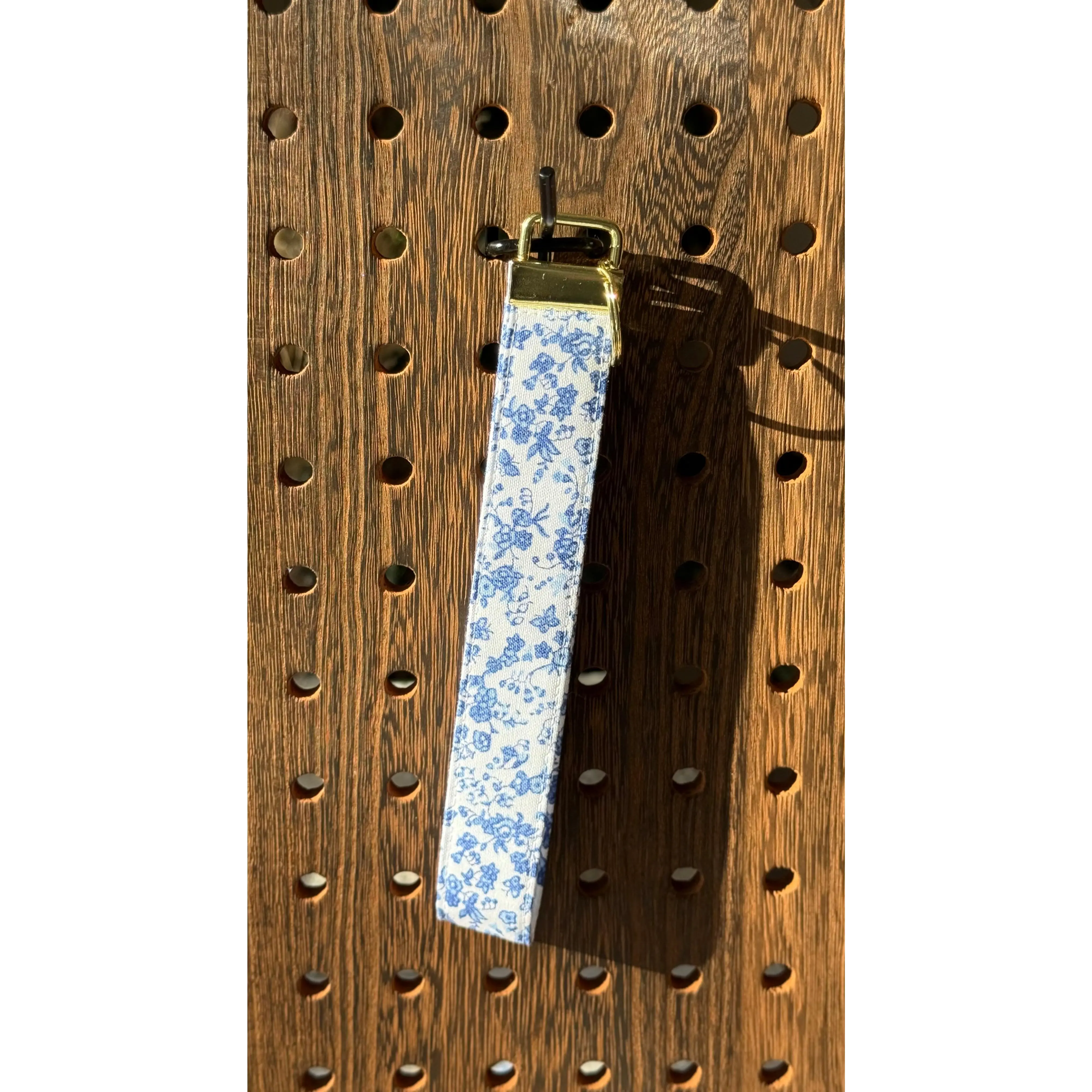 Blue Floral Wristlet