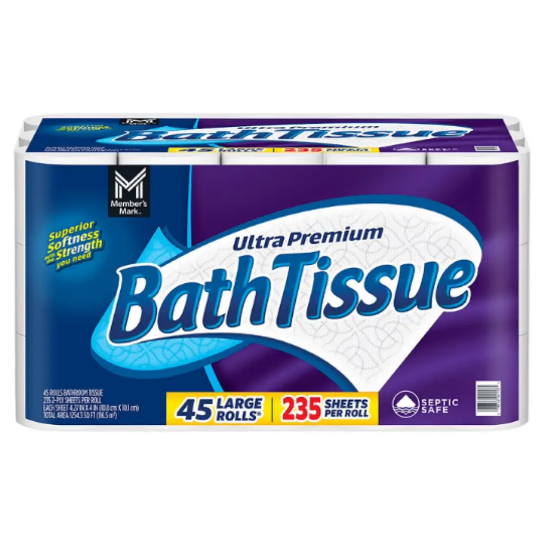 Member's Mark Ultra Premium 2-Ply Toilet Paper, 45 Rolls, 235 Sheets/Roll - Bulk Bath Tissue