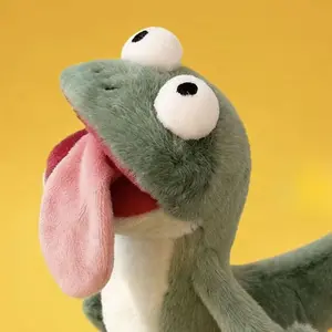 Green Tongue-Out Lizard Plush Toy – Quirky, Fun, Magnetic, and Soft Collectible Figurine