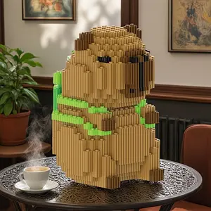 Capybara Animal Building Block Model, Small Handmade Animal Puzzle Toy, Gift, Halloween Decoration, Christmas Educational 3D Puzzle