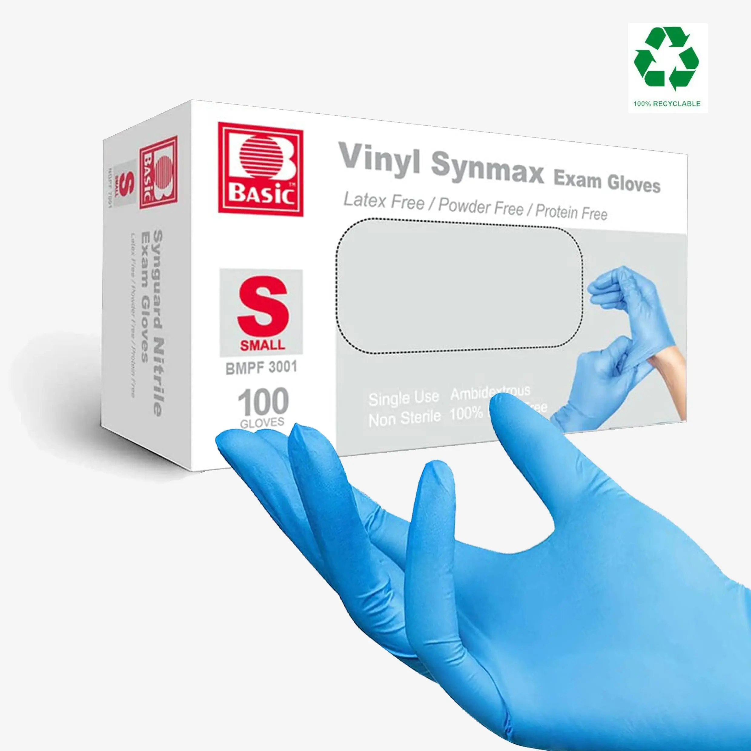 GP Blue Vinyl Disposable Gloves - Latex-Free & Powder-Free Cleaning Food Household Smooth Comfortable Box guantes para limpieza Allergies Durable