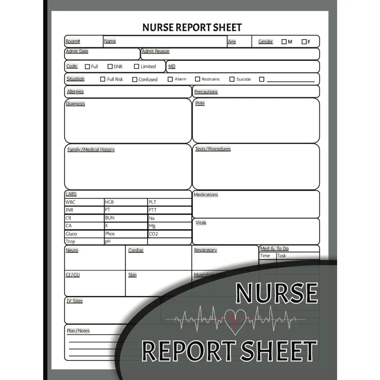 Nurse Report Sheet Notebook: Simplify the Documentation and Reporting Process with This Nurse Brain Sheet | SBAR Nurse Report