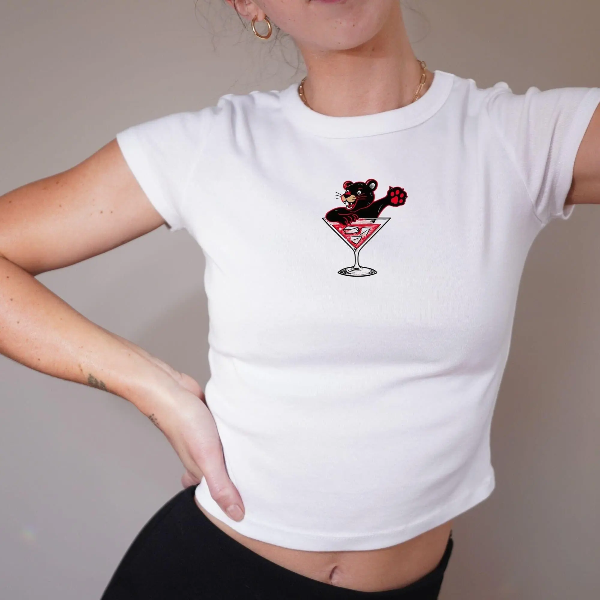 Bearcat Baby Tee, Black and Red Mascot Top, Y2K Crop Tee, Tailgate Outfit, College Game Day Shirt, Ohio Tee, Cincinnati