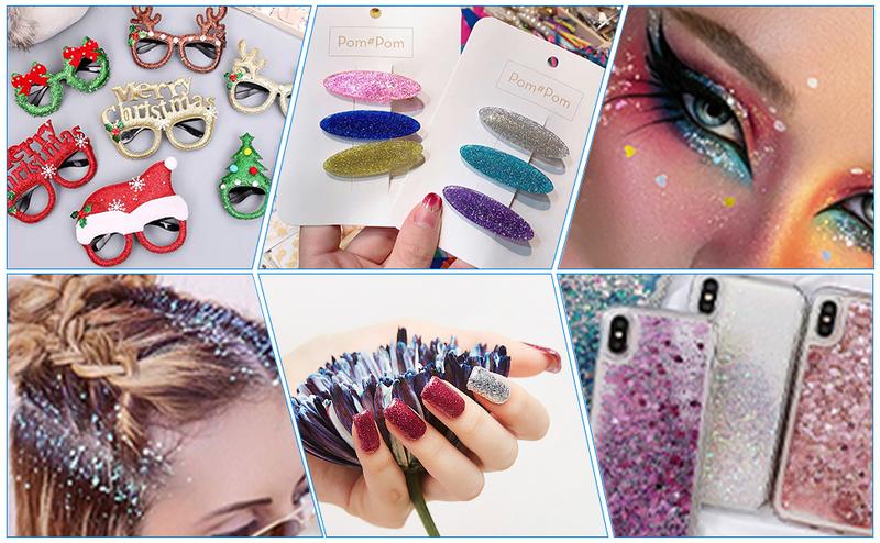 Temporary Glitter Tattoo Kit for Kids & Adults, 42 Glitter & 6 Fluorescent Color, 209 Stencils, 4 Glue, 5 Brushes, 1 Diamond Sticker, Safe & Easy Removal Face Body Art Birthday Party Supplies