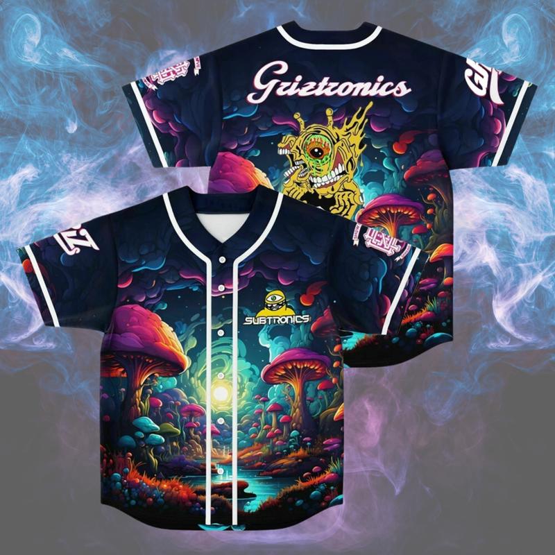 Subtronics Preston Mushroom DJ Jersey, EDM All Over Print 3D Baseball, Electronic Producer Merch Shirt, Fibonacci Tour Music Festivals Concert 2025, Gift For Fan