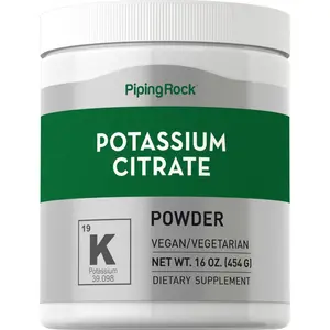 Piping Rock Potassium Citrate Powder Supplement | 1 lb | Unflavored | Vegetarian, Vegan, Non-GMO, Gluten Free