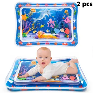 Baby Crawling Time Water Mat Set, Inflatable Belly Time Play Pad, Tummy Time Mat, Promotes Development Toy, Infant Gift Stimulation