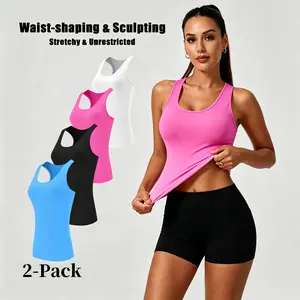 Gift Mom Comfort & Style – 2-Pack Sculpting Tank Tops | Breathable, Waist-Slimming Fit for Active & Casual Wear | Mother’s Day Special