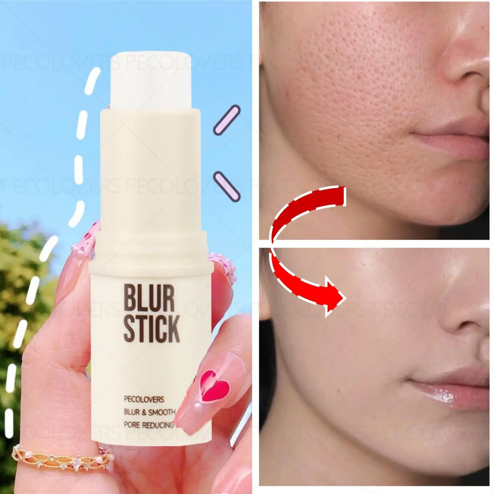 1PC Hydrating Moisturizing Invisible Pore Base Makeup Stick, Gentle and Oil Control Concealer for Flawless Makeup