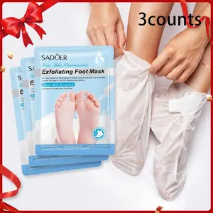 Skin-friendly Exfoliating Foot Mask, 3 Pairs Natural Moisturizing Foot Care Mask for Christmas Gift, Nourishing Foot Care Product