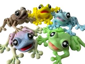 3D Printed Magnetic Articulating Tiny Frog – Cute Mini Fridge or Desk Buddy