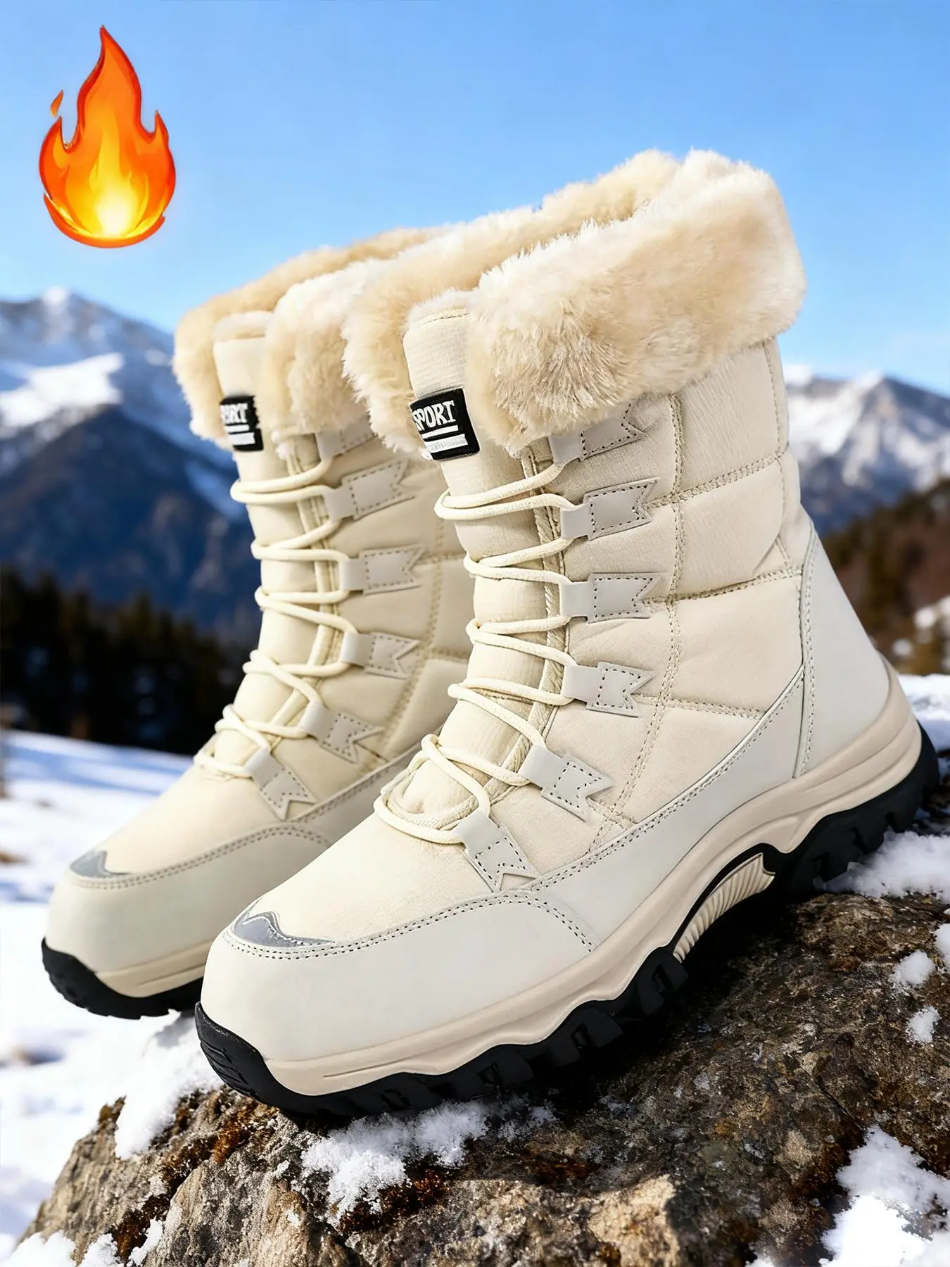 Women's High-Quality Winter Outdoor Snow Boots - Waterproof, Fleece-Lined Mid-Calf Design for Hiking & Daily Wear Winter Boot Shoes