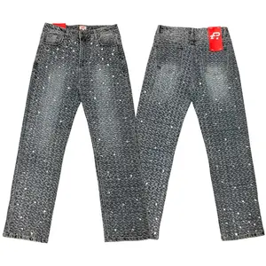 Politics - One of One - Baggy Rhinestone Denim Jeans - 32