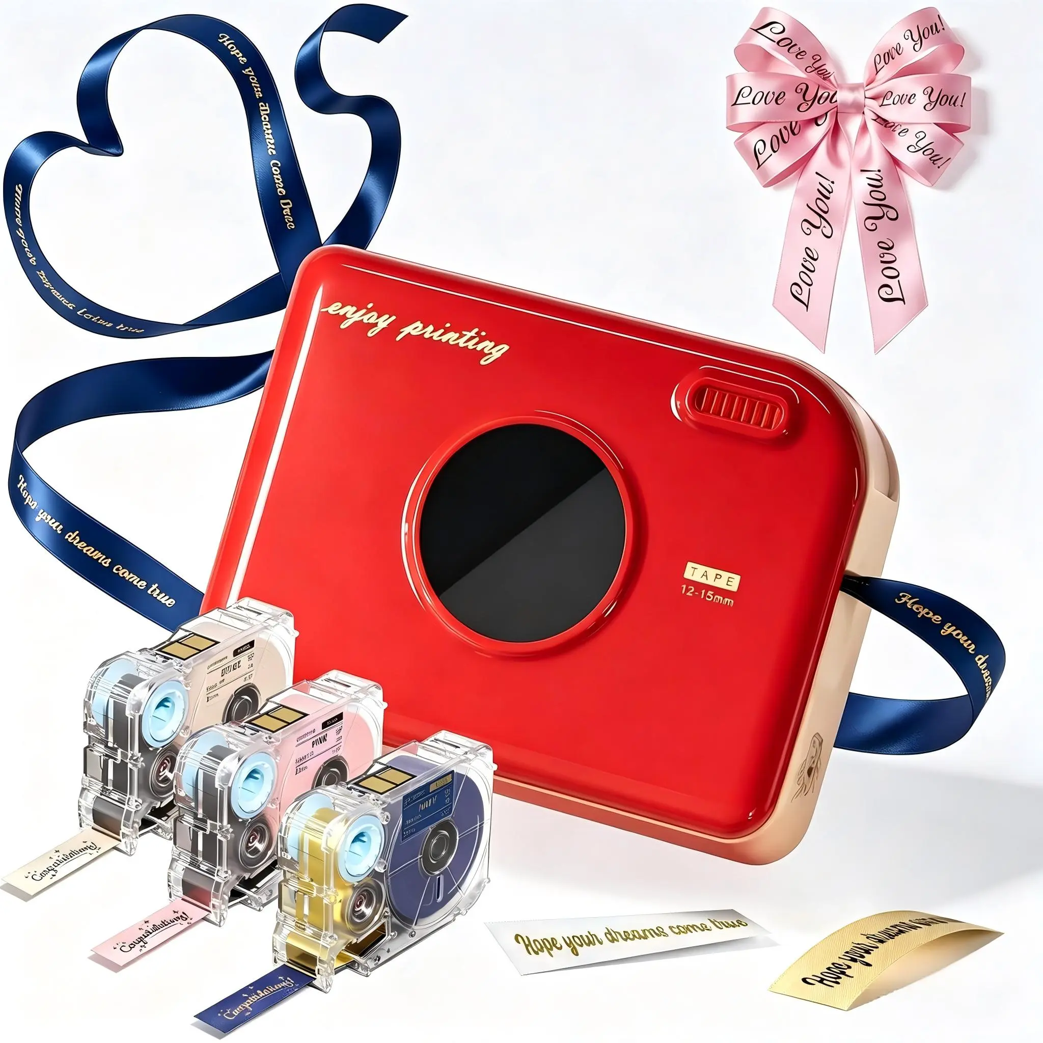Phomemo A30 Ribbon Printer, Inkless Thermal Printer, Bluetooth Mini Ribbon Label Maker Machine with Waterproof Label for Custom Ribbon Wrapping, Wedding Bouquets, Party Favors, Fabric Tags & All DIY Crafts, Compatible with Phone/PC TikTokShopBackToSchool
