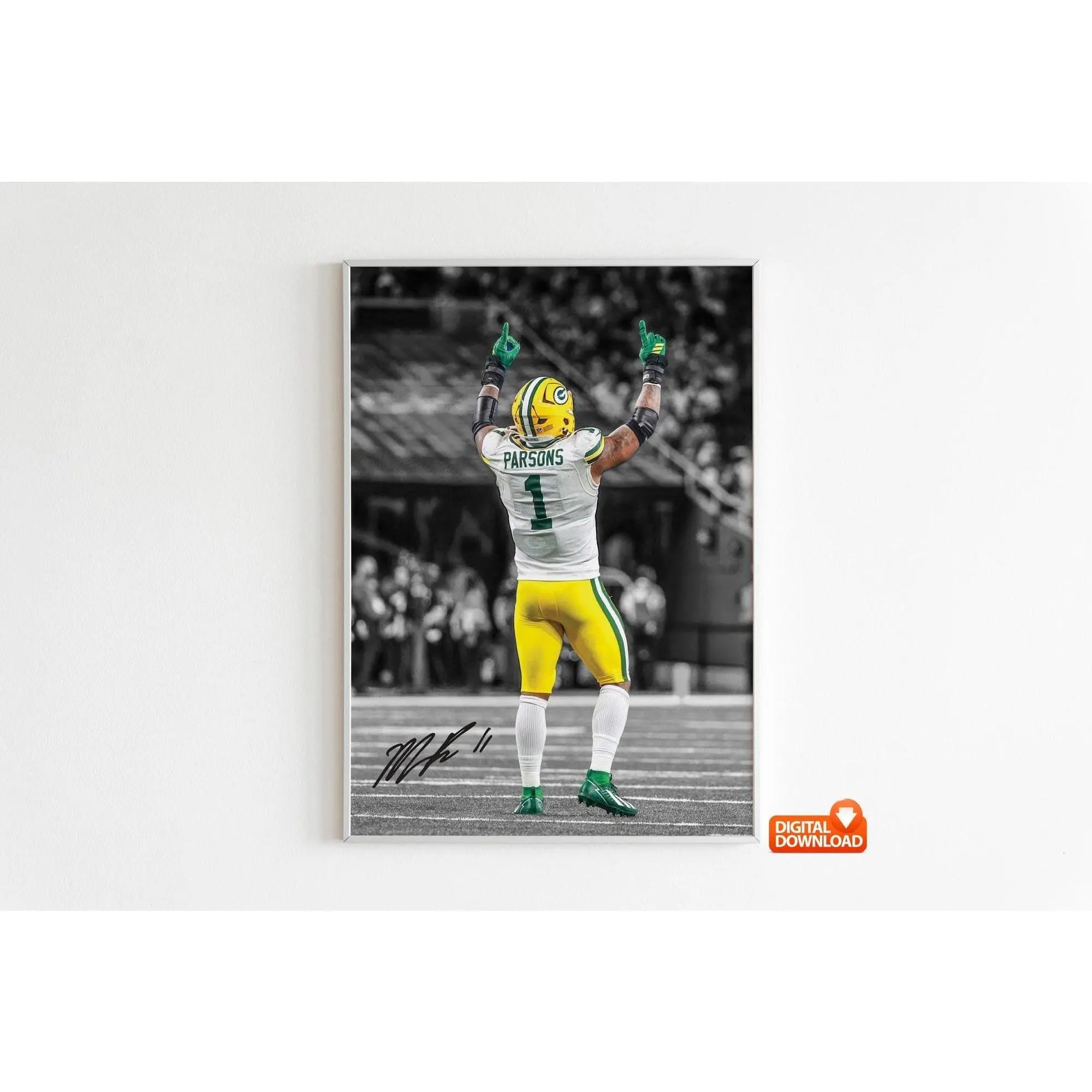 Micah Parsons Poster, Signed Football Poster( Unframed - Print Only )