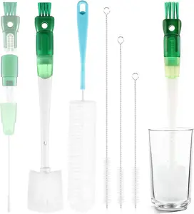 5 Pack Water Bottle Cleaner Brush Set for Hygiene Conscious People: 5 in 1 Removable Multifunctional Water Bottle Brush Cleaning Tools - Easily Cleans the Cup Mouth Lid Bottom and Straw