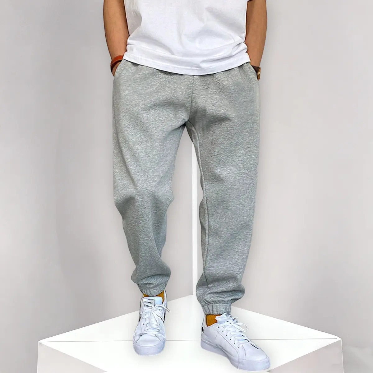 Teen Boys Casual Fleece Joggers | Elastic Waist Cuffed Leg School Daily Comfort Pants