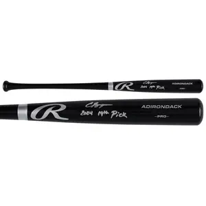 Carson Benge New York Mets Autographed Black Rawlings Pro Bat with "2024 19th Pick" Inscription - Fanatics Authentic Certified