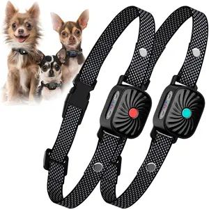 2 Pack No Shock Bark Collar for Small Dogs Rechargeable Waterproof Anti Barking Collar with 2 Vibration & Beep Modes Shockless Smart Dog Stop Barking Control Device