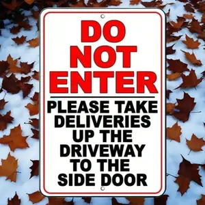 Aluminum No Entry Sign Heavy Duty Weather Resistant for Driveway and Side Door Direct Delivery Durable Commercial Grade Access Control Barrier