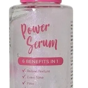 Global BeautyCare Power Serum - 50 mL in Glass Bottle with Pink Cap - 6 Benefits in 1 for Skincare 3 Comfort (2 Bottles)