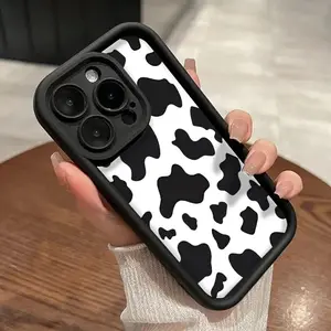 Cow pattern Case for iPhone 17 Pro Max 16 16e 15 14 Plus 13 12 Mini 11 Air X XS Pattern Soft TPU Rubber Camera Protection Rugged Mobile Phone Cover Gift