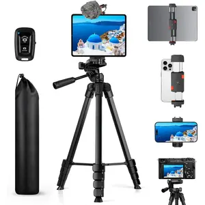 iPad Tripod Stand, 67" Phone Tripod for iPad Tablet Camera with 2 in1 Holder Remote Carry Bag,  Extendable  Stand for Video Recording/Selfies/Live Stream/Vlogging
