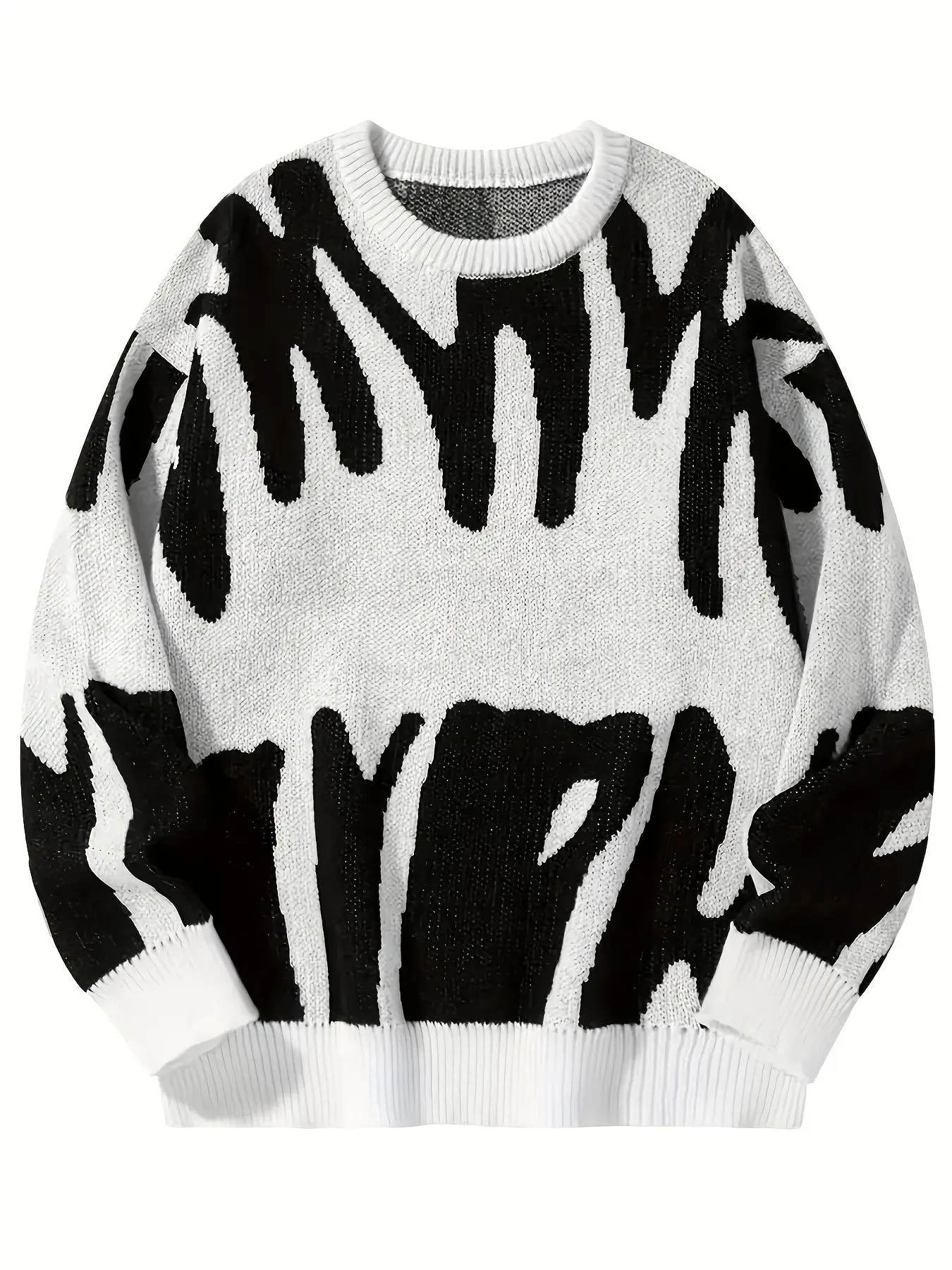 Men's Fashion Colorblock Knitted Round Neck Long-Sleeve Sweater Pullover - Autumn Winter Casual Christmas Menswear for Pairing with Jeans, Sweaters