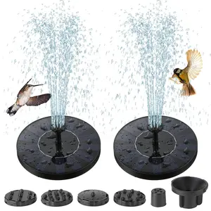 Solar Bird Bath Fountains, Easy to Install 1.5W Solar Fountain Pump with 6 Nozzles, Solar Powered Water Fountain Pump for Bird Bath, Garden, Pond, Pool, Outdoor