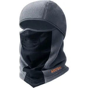 【Valentine's Day Gift】AstroAI Balaclava Winter Ski Mask Winter Fleece Thermal Face Mask Cover for Men Women Warmer Windproof Breathable, Cold Weather Gear for Skiing, Outdoor Work, Motorcycling, Snowboarding, Grey-M, 21.5-23
