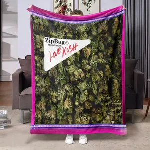 1pc Weed Art Print Blanket, Flower Bud Leaves Design, Polyester Fiber, Warm Breathable, All Season Use,1pc Weed Art Print Blanket, Flower Bud Leaves Design, Polyester Fiber, Warm Breathable, All Season Use,Funny Gifts, Floral Print Blanket