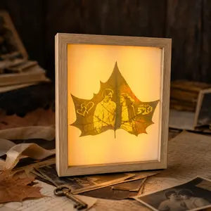 Personalized Photo 3D Printed Leaf LED Frame Custom Pet Memorial Gift Anniversary Wedding & Engagement Present Unique Memorial for Loss of Loved One High-Tech Precision Engraving 8"/10"