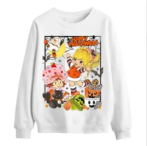 Happy Halloween Strawberry Sweatshirt, Cute Retro Witch Kids Shirt, Pumpkin Candy Bucket Crewneck, Ghost Cat Vintage Fall Top