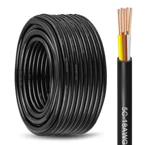 18/5 Solid Sprinkler Wire 200FT 18 Gauge 5 Conductor Irrigation Wire with  PVC Jacket for Underground Irrigation System, Field Central Control System