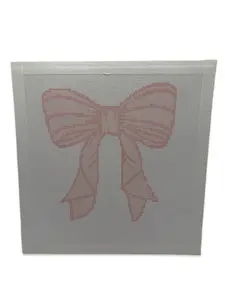 Large Pink Bow Needlepoint Canvas