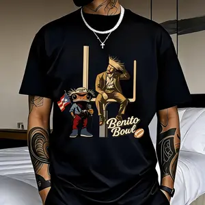 Men's & Women's Benito Bowl Shirt - Puerto Rico Coqui Frog Tee, Comfortable Fitted T-Shirt Suitable for Football Fans, Casual Crew Neck Top, Christmas & New Year Gifts for Fans and Friends