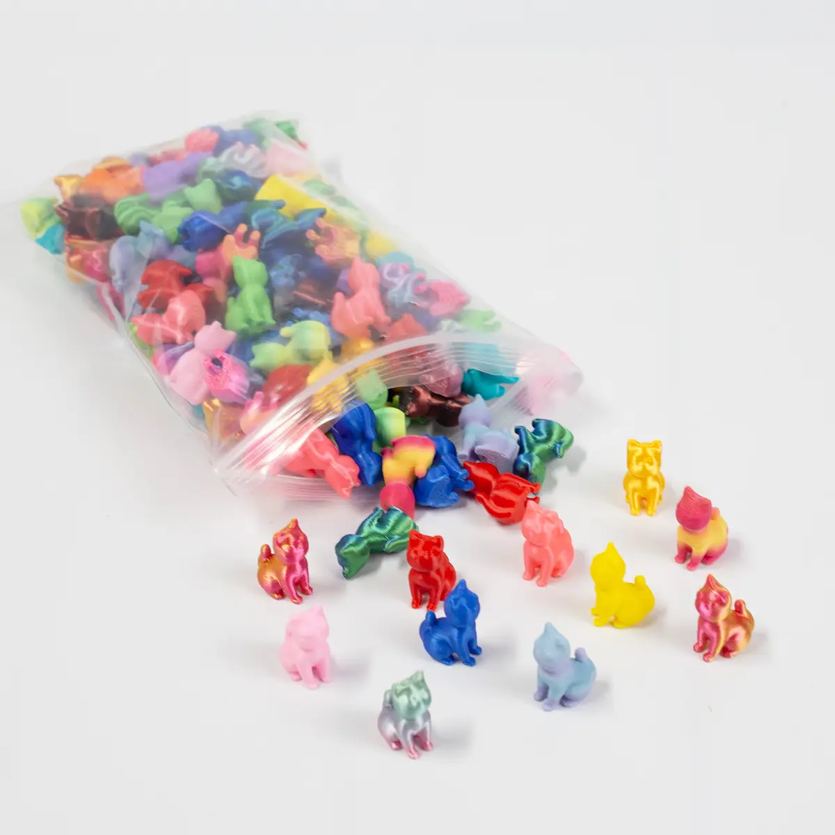 100pcs 3D Printed Mini Cat, Cute Animal Design Micro Cat Figurines, Perfect Room and Bathroom Decor, Ideal Gift for Cat Lovers, Halloween Christmas Decoration, Collectible Room Decor, Decorative Home Ornament