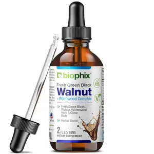 biophix Fresh Green Black Walnut Wormwood Liquid Extract 2 oz Parasite Detoxification Support Healthcare Dietary Supplement Natural